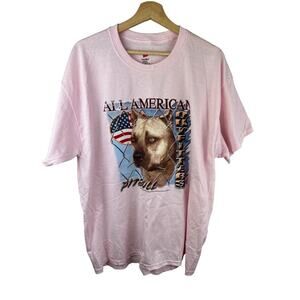 All American Outfitters Pitbull T-Shirt XL - Pink Hanes Beefy-T Like New